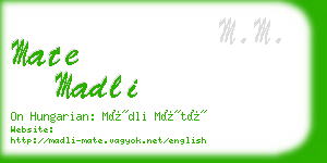 mate madli business card